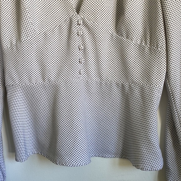 DYNAMITE V-Neck Long Puffy Sleeves Corset Buttons Blouse • Polka Dot • S Small - Picture 4 of 12